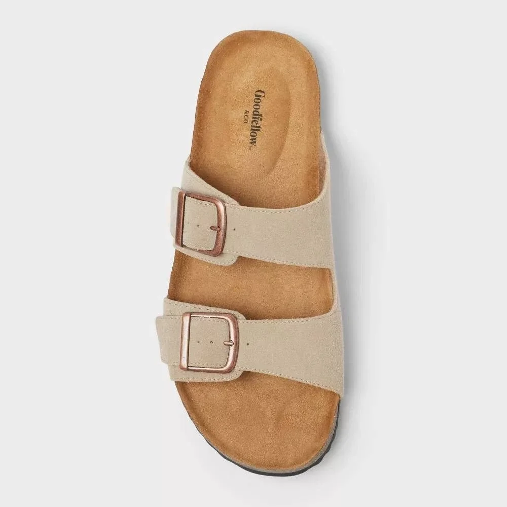 Men's Saul Suede Two Band Sandals Goodfellow & Co Tan Size 9 New With Tags
